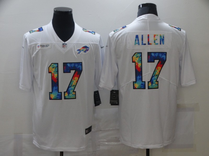 Men's Buffalo Bills #17 Josh Allen 2020 White Crucial Catch Limited Stitched NFL Jersey